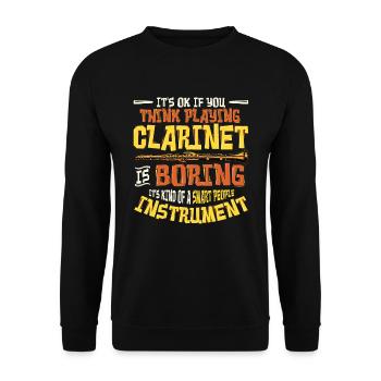 Clarinettiste - Sweat-shirt Unisexe - noir - Devant - Alina (178cm) & Michal (187cm)