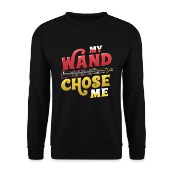 My Wand Chose, Me Flutist Marching Band, Flute. - Unisex Pullover - Schwarz - Vorne - Alina (178cm) & Michal (187cm)