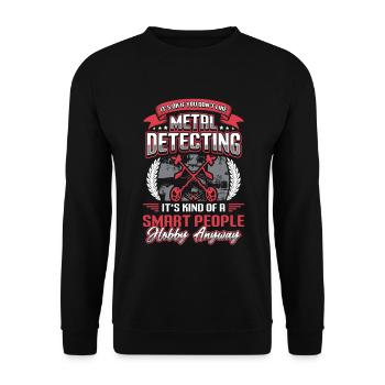 Metalldetektor, Hobby, Metalldetektion. - Unisex Pullover - Schwarz - Vorne - Alina (178cm) & Michal (187cm)