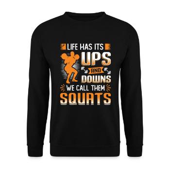 La vie a ses hauts et ses bas. - Sweat-shirt Unisexe - noir - Devant - Alina (178cm) & Michal (187cm)