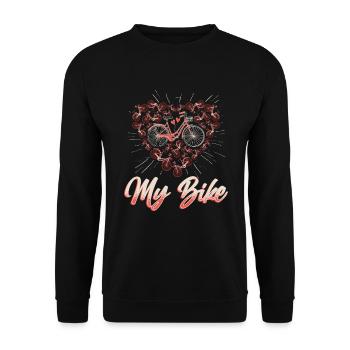 J’aime mon vélo, les amateurs de vélo - Sweat-shirt Unisexe - noir - Devant - Alina (178cm) & Michal (187cm)