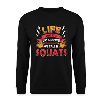 La vie a ses hauts et ses bas. - Sweat-shirt Unisexe - noir - Devant - Alina (178cm) & Michal (187cm)