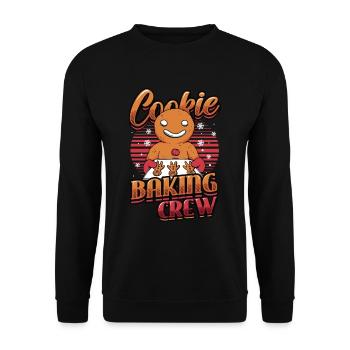 Cookie baking crew, Christmas, gingerbread. - Unisex Sweatshirt - black - Front - Alina (178cm) & Michal (187cm)