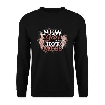New Year - Same Chaos, Happy New Year. - Unisex Sweatshirt - black - Front - Alina (178cm) & Michal (187cm)