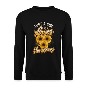 Juste une fille qui aime les tournesols. - Sweat-shirt Unisexe - noir - Devant - Alina (178cm) & Michal (187cm)