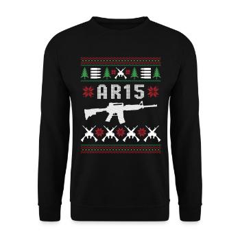 AR15 Ugly Christmas - Unisex Sweatshirt - black - Front - Alina (178cm) & Michal (187cm)