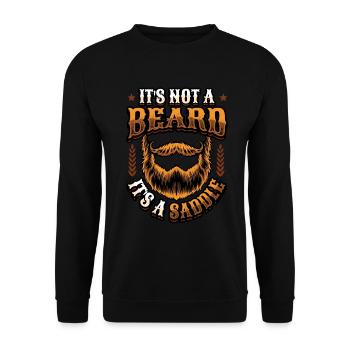 Es Ist Kein Bart, Es Ist Ein Sattel Bärtige Männer - Unisex Pullover - Schwarz - Vorne - Alina (178cm) & Michal (187cm)