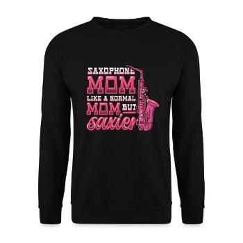 Saxophone Mom,Like A Normal Mom, But Saxier Band. - Unisex Pullover - Schwarz - Vorne - Alina (178cm) & Michal (187cm)