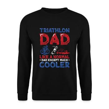 Papa de triathlon, comme un papa ordinaire, seulement plus cool. - Sweat-shirt Unisexe - noir - Devant - Alina (178cm) & Michal (187cm)