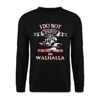 Guerrier viking Odin Valhalla Nordic - Sweat-shirt Unisexe - noir - Devant - Alina (178cm) & Michal (187cm)