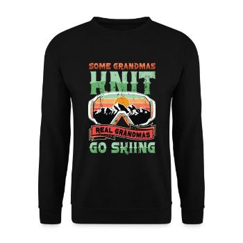 Les vraies grands-mères vont skier. - Sweat-shirt Unisexe - noir - Devant - Alina (178cm) & Michal (187cm)