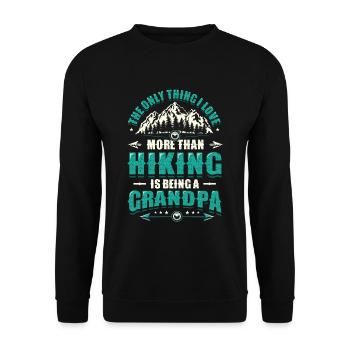 Grand-père errant dans la montagne. - Sweat-shirt Unisexe - noir - Devant - Alina (178cm) & Michal (187cm)