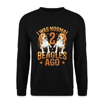 I was normal in front of 2 beagles. - Unisex Sweatshirt - black - Front - Alina (178cm) & Michal (187cm)