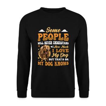 J’adore mon chien, Cocker Spaniel. - Sweat-shirt Unisexe - noir - Devant - Alina (178cm) & Michal (187cm)