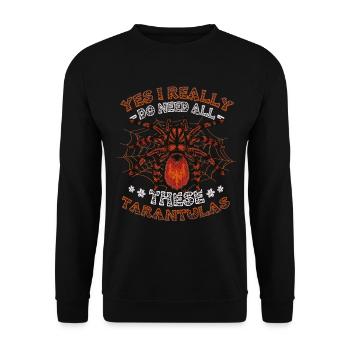 Ja, Ich Brauche Wirklich Alle Diese Taranteln - Unisex Pullover - Schwarz - Vorne - Alina (178cm) & Michal (187cm)