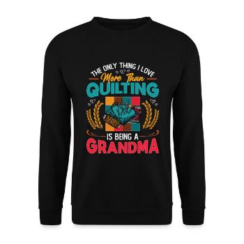 Nähen Quilter Oma Quilten - Unisex Pullover - Schwarz - Vorne - Alina (178cm) & Michal (187cm)