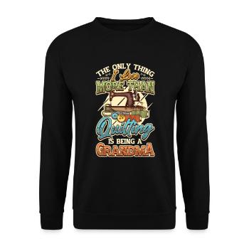 Sewing, Quilter, Grandma, - Unisex Sweatshirt - black - Front - Alina (178cm) & Michal (187cm)