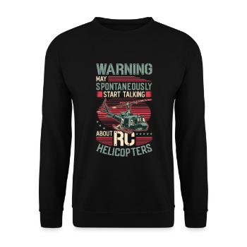 Warning, can spontaneously start talking about rc. - Unisex Sweatshirt - black - Front - Alina (178cm) & Michal (187cm)
