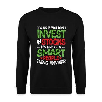 Stocks are for smart people Stock market - Unisex Sweatshirt - black - Front - Alina (178cm) & Michal (187cm)