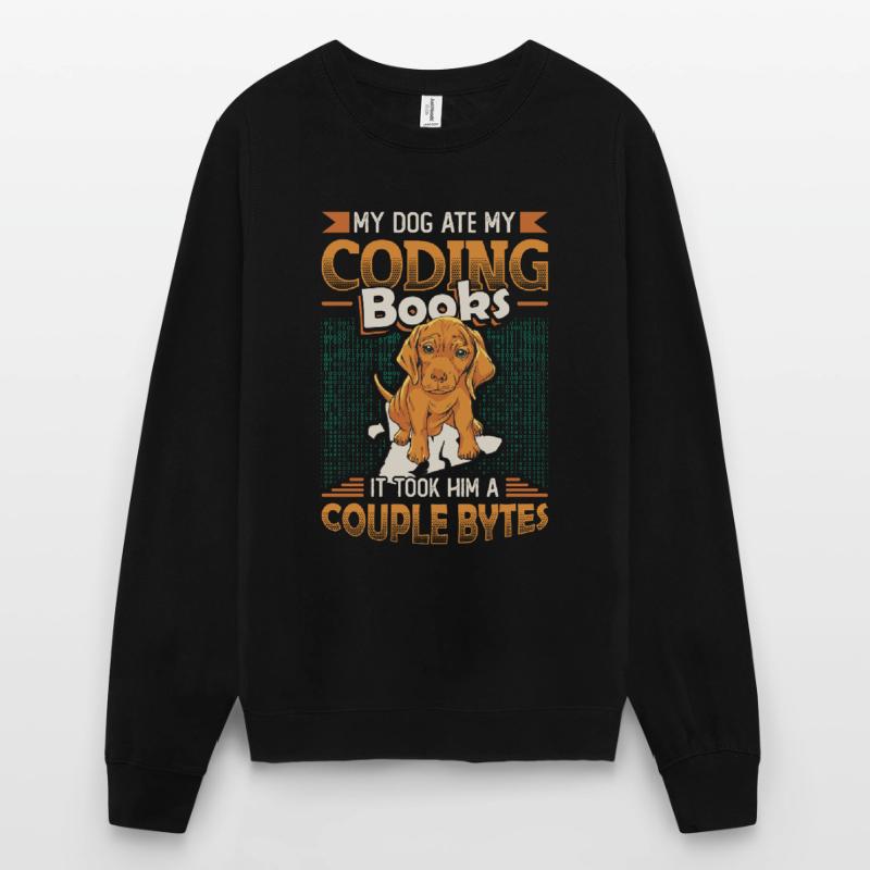 Dog Bytes Code Computer Joke Programming Unisex Sweatshirt