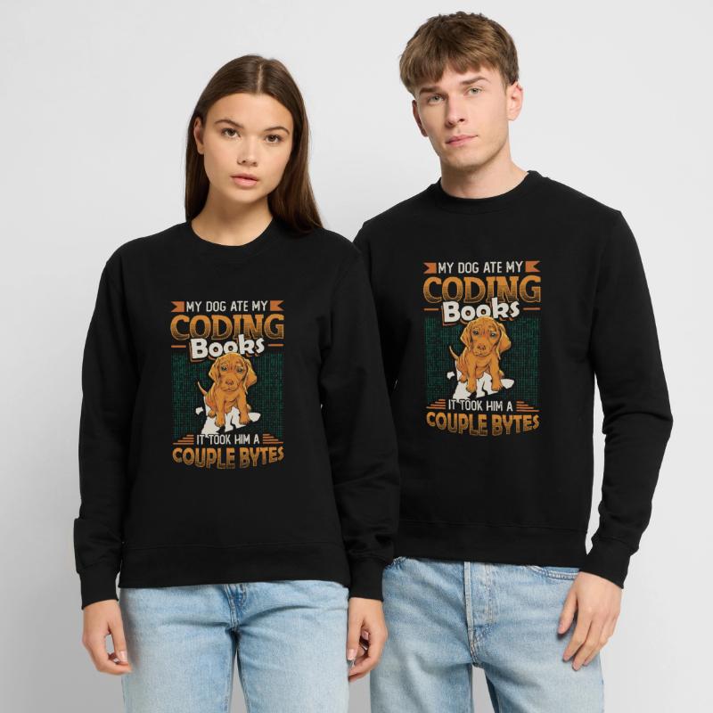 Hund Bytes Code Computer Witz Programmierung Unisex Pullover