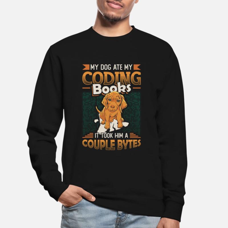 Dog Bytes Code Computer Joke Programming Unisex Sweatshirt