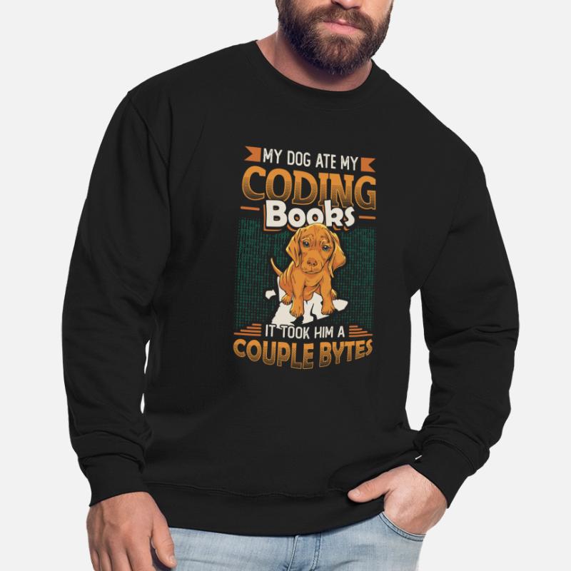 Dog Bytes Code Computer Joke Programming Unisex Sweatshirt