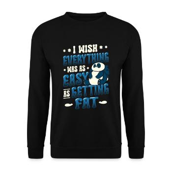 Selbstironie Übergewicht Im Fett - Unisex Pullover - Schwarz - Vorne - Alina (178cm) & Michal (187cm)