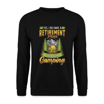 Retirement plan camping, retirement camper. - Unisex Sweatshirt - black - Front - Alina (178cm) & Michal (187cm)