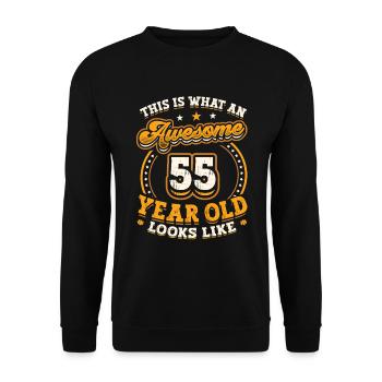 This is what a great 55-year-old looks like. - Unisex Sweatshirt - black - Front - Alina (178cm) & Michal (187cm)