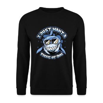 Je veux juste un morceau de toi, requin - Sweat-shirt Unisexe - noir - Devant - Alina (178cm) & Michal (187cm)