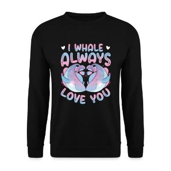 Ich Wal Liebe Dich Immer Blauwal - Unisex Pullover - Schwarz - Vorne - Alina (178cm) & Michal (187cm)