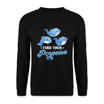 Find Your Porpoise Marine Biologist Dolphin - Unisex Sweatshirt - black - Front - Alina (178cm) & Michal (187cm)