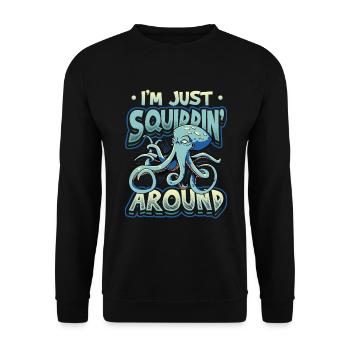 I'm just an octopus - Unisex Sweatshirt - black - Front - Alina (178cm) & Michal (187cm)