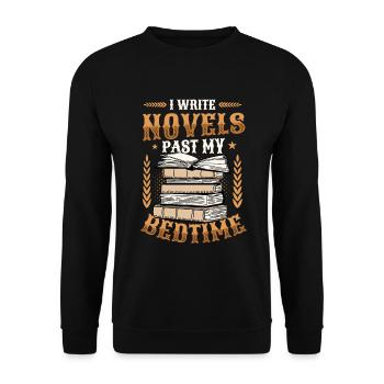 Ich Schreibe Romane, Wenn Ich Im Bett Bin Autorin - Unisex Pullover - Schwarz - Vorne - Alina (178cm) & Michal (187cm)