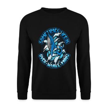 Manchmal Ist Das Leben Zu Schön, Um Wahr Zu Sein - Unisex Pullover - Schwarz - Vorne - Alina (178cm) & Michal (187cm)