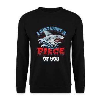 Je veux juste un morceau de toi, requin - Sweat-shirt Unisexe - noir - Devant - Alina (178cm) & Michal (187cm)
