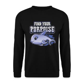 Find Your Porpoise Marine Biologist Dolphin - Unisex Sweatshirt - black - Front - Alina (178cm) & Michal (187cm)