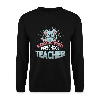 Koala-fied Koala Proud Preschool Teacher - Unisex Sweatshirt - black - Front - Alina (178cm) & Michal (187cm)