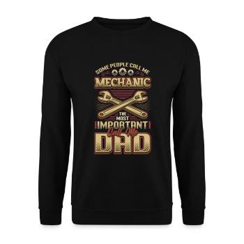 Mechaniker, Das Wichtigste Call Me Dad, Auto - Unisex Pullover - Schwarz - Vorne - Alina (178cm) & Michal (187cm)