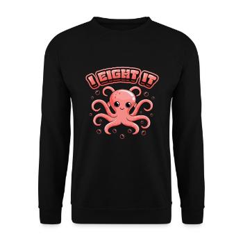 I Eight It Octopi 8 Arms Ocotpus - Unisex Sweatshirt - black - Front - Alina (178cm) & Michal (187cm)