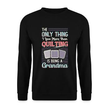 Nähen Quilter Oma Quilten - Unisex Pullover - Schwarz - Vorne - Alina (178cm) & Michal (187cm)