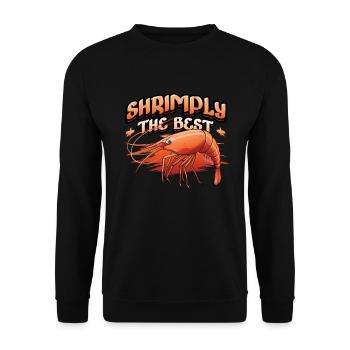Shrimply Die Besten Meeresfrüchte Essen Shrimps - Unisex Pullover - Schwarz - Vorne - Alina (178cm) & Michal (187cm)