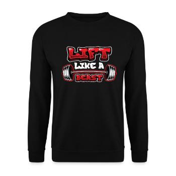 Lifting Like a Beast Weightlifting Bodybuilder - Unisex Sweatshirt - black - Front - Alina (178cm) & Michal (187cm)