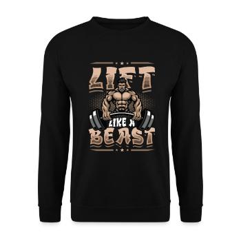 Lifting Like a Beast Weightlifting Bodybuilder - Unisex Sweatshirt - black - Front - Alina (178cm) & Michal (187cm)