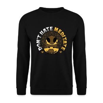 Hassen Sie Nicht Meditieren Sie Kundalini Yoga - Unisex Pullover - Schwarz - Vorne - Alina (178cm) & Michal (187cm)
