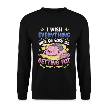 Selbstironie Übergewicht Im Fett - Unisex Pullover - Schwarz - Vorne - Alina (178cm) & Michal (187cm)