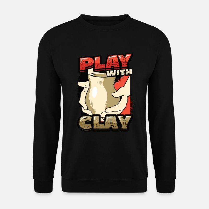 Playing with clay pottery - Unisex Sweatshirt - black