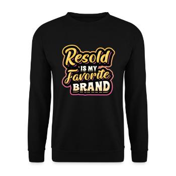 Resold Is My Favorite Brand Flohmarkt Thrifting - Unisex Pullover - Schwarz - Vorne - Alina (178cm) & Michal (187cm)