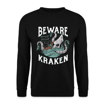 Méfiez-vous du Kraken - Sweat-shirt Unisexe - noir - Devant - Alina (178cm) & Michal (187cm)